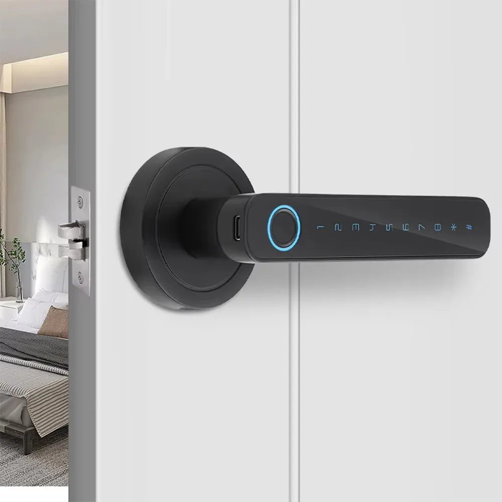 6 in 1 Digital Door Lock Bluetooth Electronic Password Smart Door Lock Handle with Fingerprint Key Card APP Remote Unlock
6 in 1 Digital Door Lock Bluetooth Electronic Password Smart Door Lock Handle with Fingerprint Key Card APP Remote Unlock
