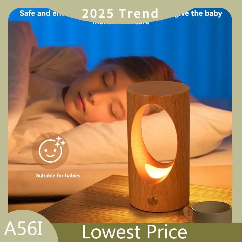 ABDD Rechargeable Wooden LED Night Light - Touch Control Bedside Lamp For Nursery And Home Decor
ABDD Rechargeable Wooden LED Night Light - Touch Control Bedside Lamp For Nursery And Home Decor