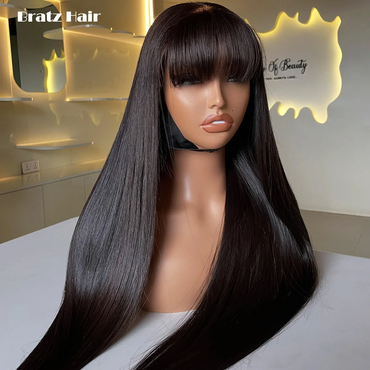 Natural Black Bone Straight Wig with Bangs 100% Human Hair 3x1 Closure Fringe Wig Ready to Wear Glueless Wig for Black Woman
Natural Black Bone Straight Wig with Bangs 100% Human Hair 3x1 Closure Fringe Wig Ready to Wear Glueless Wig for Black Woman