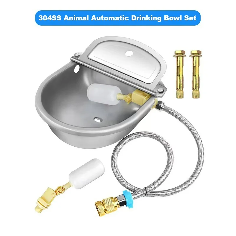 Farm Automatic Drinking Bowl 304 Stainless Steel Water Dispenser with Float Ball 10.6x10x3.9" Animal Health Drinking Water Set
Farm Automatic Drinking Bowl 304 Stainless Steel Water Dispenser with Float Ball 10.6x10x3.9" Animal Health Drinking Water Set