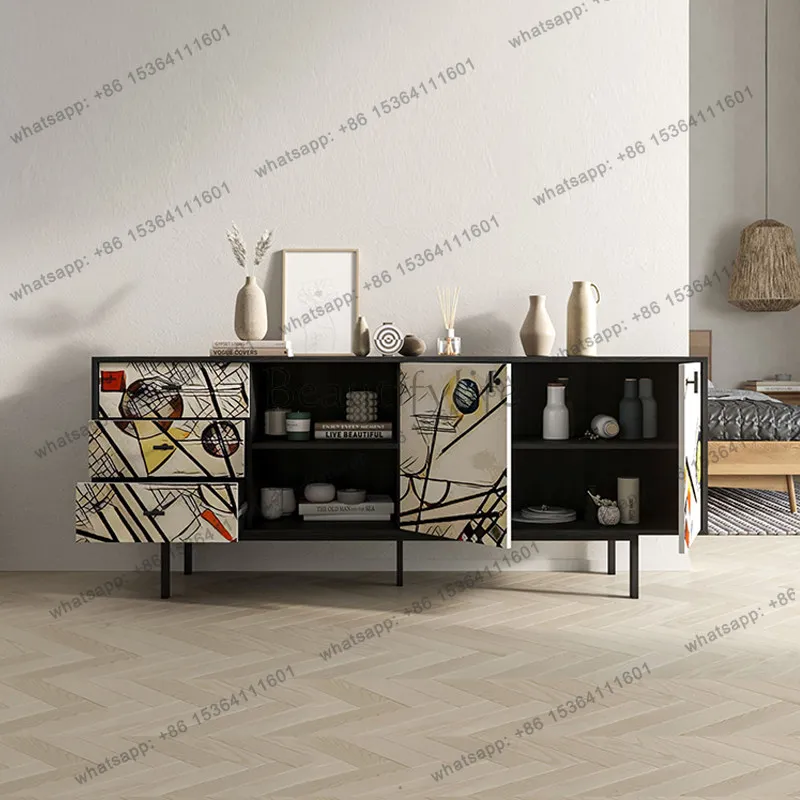 French retro solid wood dining side cabinet, living room against the wall storage art painting decorative entrance cabinet
French retro solid wood dining side cabinet, living room against the wall storage art painting decorative entrance cabinet
