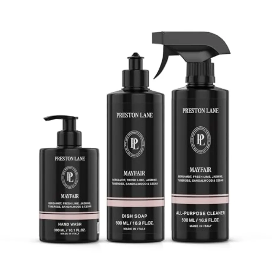 Luxury Kitchen Set Hand Wash Dish Soap All-Purpose Cleaner Plant-Powered Cleaning Essentials Bundle with Fine Italian Fragrance
Luxury Kitchen Set Hand Wash Dish Soap All-Purpose Cleaner Plant-Powered Cleaning Essentials Bundle with Fine Italian Fragrance