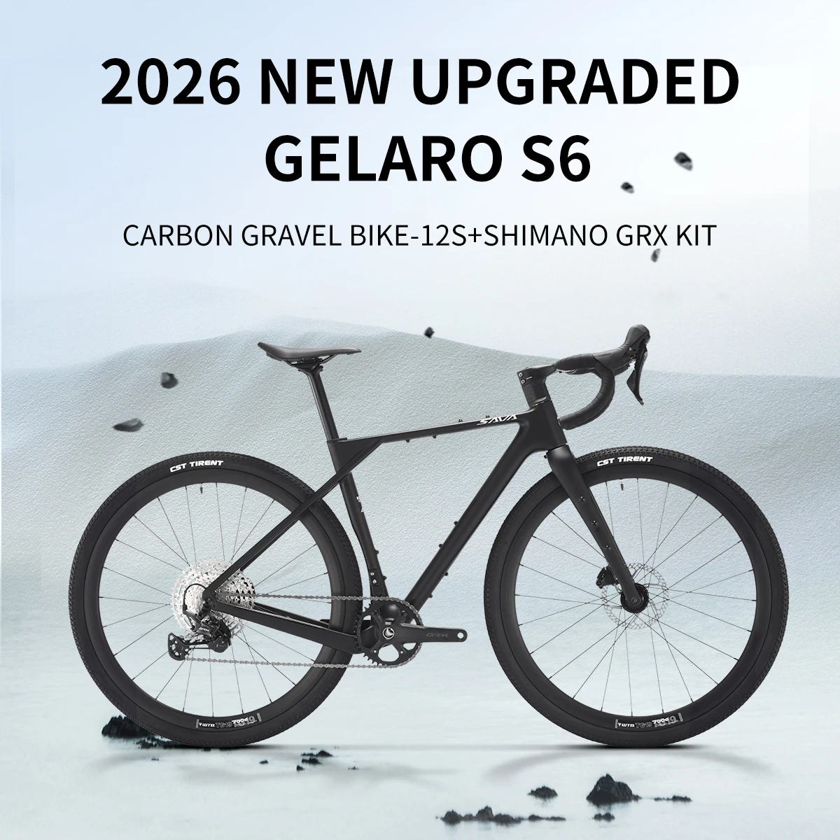 SAVA 26 New R21 Gelaro S6 Gravel Road Bike, Adult All-Terrain Bicycle with A Carbon Fiber Frame And GRX820 12-Speed Groupset
SAVA 26 New R21 Gelaro S6 Gravel Road Bike, Adult All-Terrain Bicycle with A Carbon Fiber Frame And GRX820 12-Speed Groupset