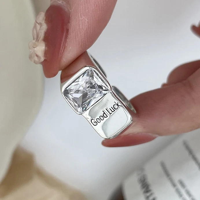 PONYKISS 925 Sterling Silver Zircon Square Geometric Opening Ring for Women Trendy Good Luck Fine Jewelry Minimalist Accessories
PONYKISS 925 Sterling Silver Zircon Square Geometric Opening Ring for Women Trendy Good Luck Fine Jewelry Minimalist Accessories