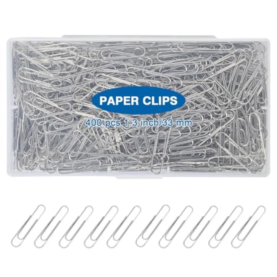 400 Pcs Medium 1.3 inch Smooth Metal Paper Clips for Office School Teacher Supplies in Silver
400 Pcs Medium 1.3 inch Smooth Metal Paper Clips for Office School Teacher Supplies in Silver
