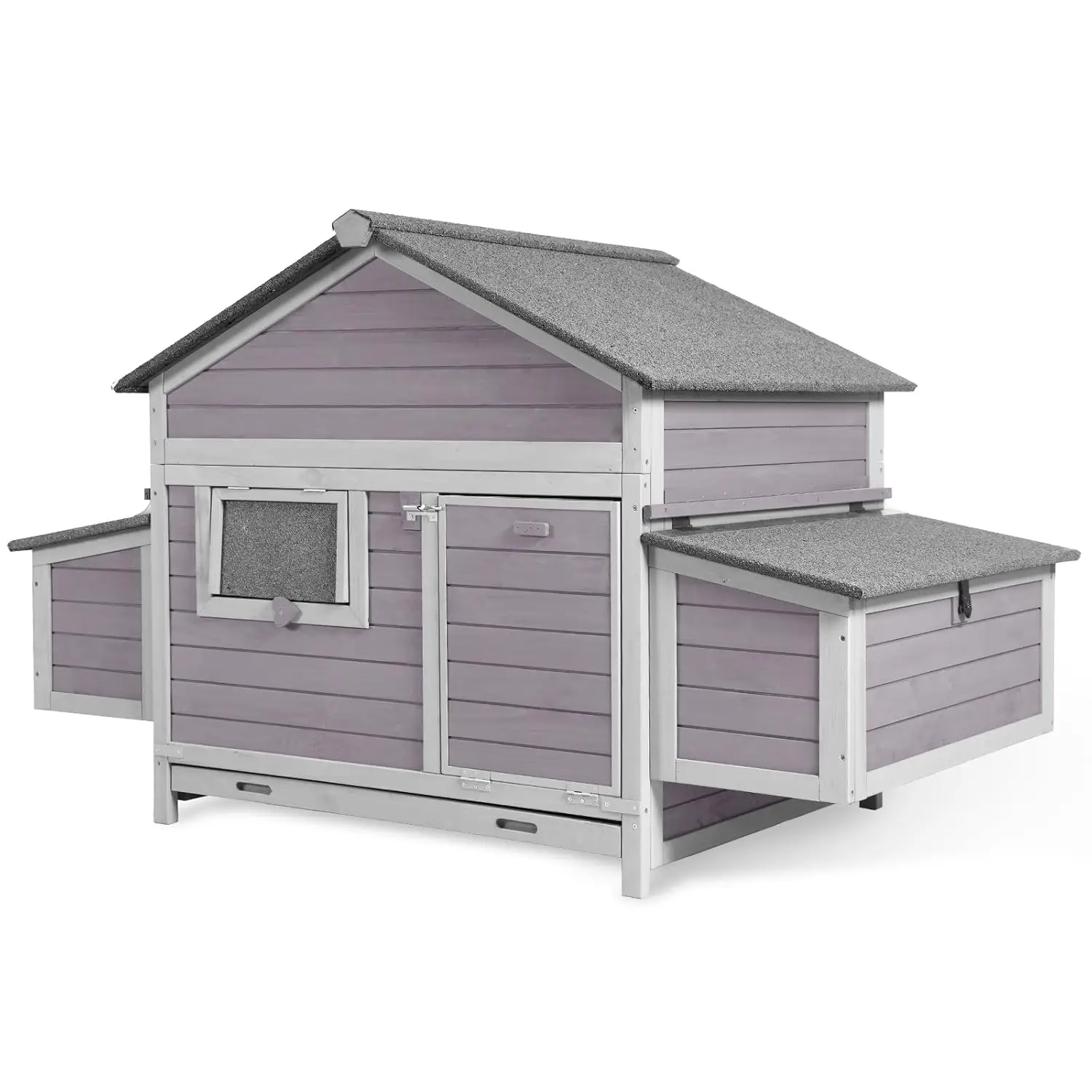 Wooden Chicken Coop with Dual Nesting Box & Run for 4-6 Hens Weatherproof Poultry House 67.3"x36.8"x40.6", Customized
Wooden Chicken Coop with Dual Nesting Box & Run for 4-6 Hens Weatherproof Poultry House 67.3"x36.8"x40.6", Customized