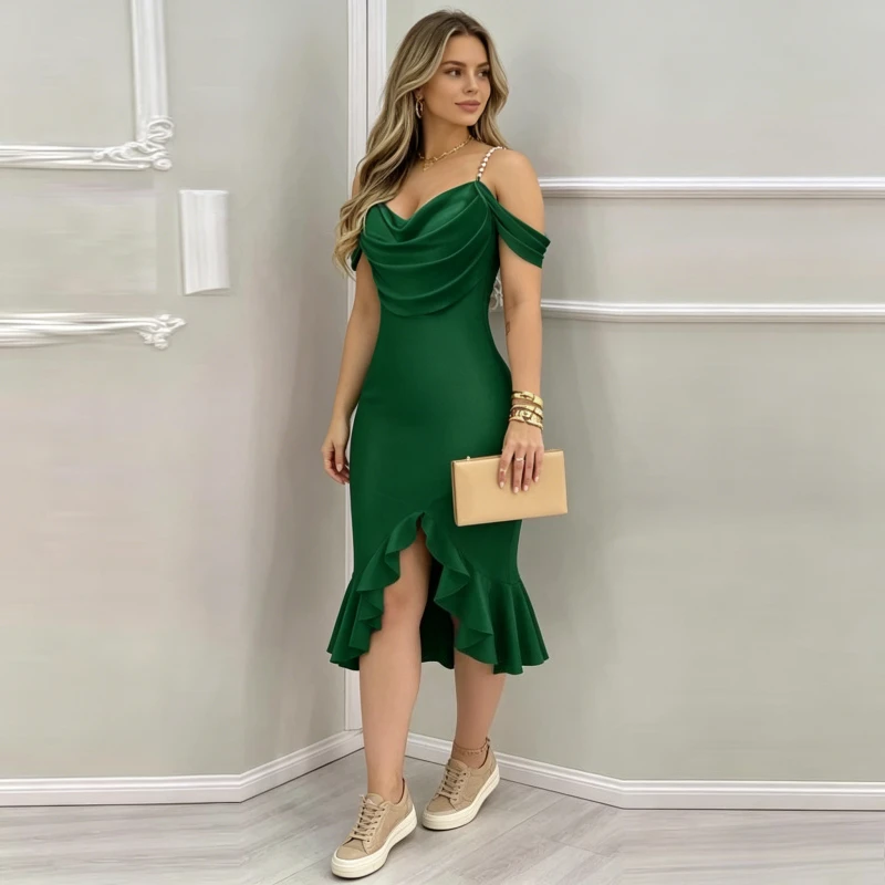 Full Dress Women Party Dresses Irregular Ruffles Vestidos Swinging Collar Pearls Backless Off Shoulder Sexy Maxi Gown 2026
Full Dress Women Party Dresses Irregular Ruffles Vestidos Swinging Collar Pearls Backless Off Shoulder Sexy Maxi Gown 2026