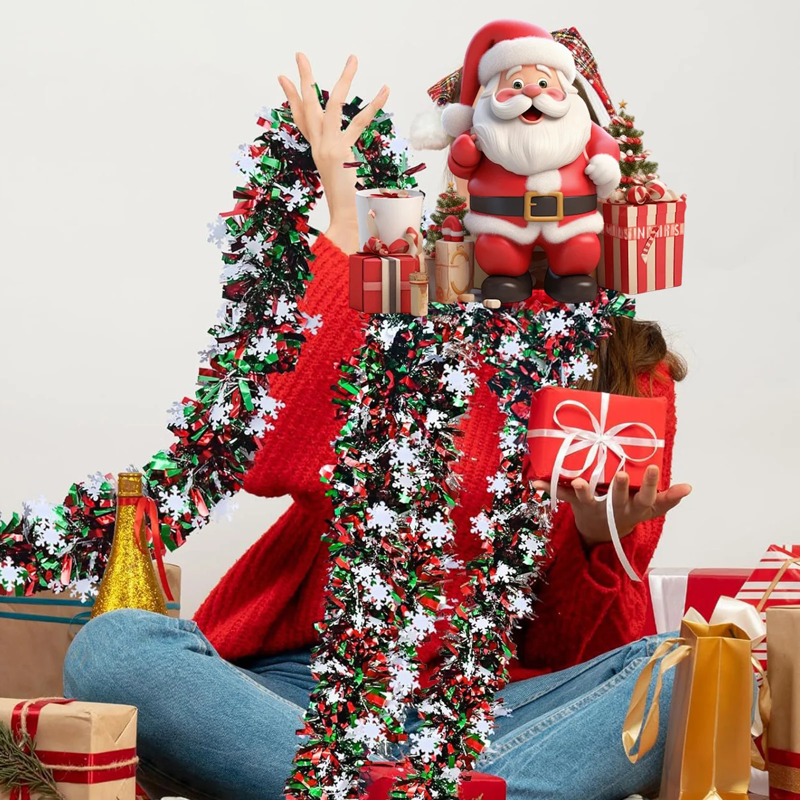 Christmas Tinsel Garland Winter Holiday Snowflake Garland Hanging Decoration 2026 New Years Xmas Party Supplies Garland 2M
Christmas Tinsel Garland Winter Holiday Snowflake Garland Hanging Decoration 2026 New Years Xmas Party Supplies Garland 2M