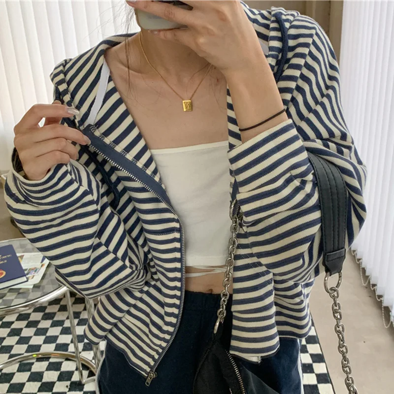 New Plus Size Women's Zipper Casual Long Sve Striped Ort Coat Autumn Charm Wear Street Loose Fit Comfortable Fem Outerwear
New Plus Size Women's Zipper Casual Long Sve Striped Ort Coat Autumn Charm Wear Street Loose Fit Comfortable Fem Outerwear