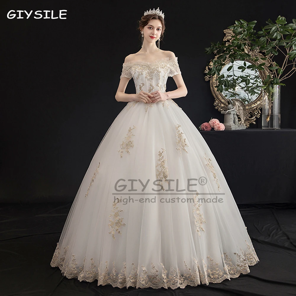 GIYSILE Customized Wedding Dresses White Beads Embroidery Off The Shoulder Princess Floor Length Plus size Women Bride Gowns
GIYSILE Customized Wedding Dresses White Beads Embroidery Off The Shoulder Princess Floor Length Plus size Women Bride Gowns