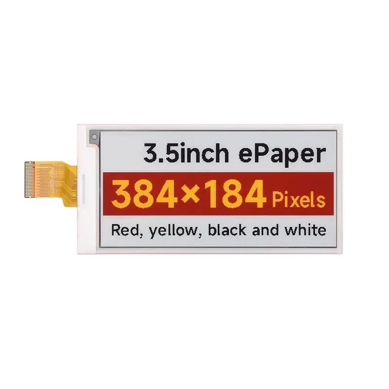 [EYEL!NEW!】 3.5Inch E-Paper Display Module 384X184 Red-Yellow-Black-White For Arduino Raspberry Pi ESP32 STM32 Bare Screen Versi
[EYEL!NEW!】 3.5Inch E-Paper Display Module 384X184 Red-Yellow-Black-White For Arduino Raspberry Pi ESP32 STM32 Bare Screen Versi
