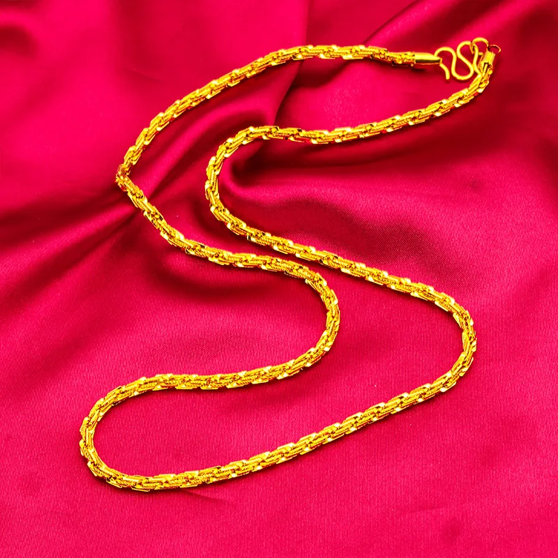 Unisex 24K Gold (AU999) Liquid Twisted Necklace | Liquid gold casting, gold-inlaid with twist symbols
Unisex 24K Gold (AU999) Liquid Twisted Necklace | Liquid gold casting, gold-inlaid with twist symbols