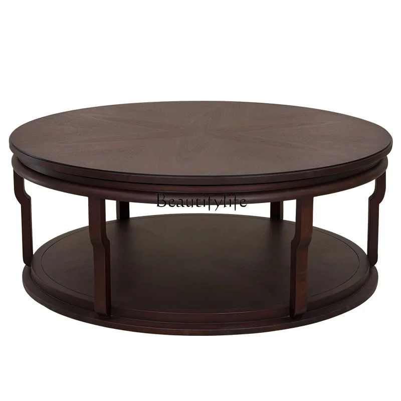 Modern simple new Chinese round coffee table premium light luxury solid wood storage table
Modern simple new Chinese round coffee table premium light luxury solid wood storage table