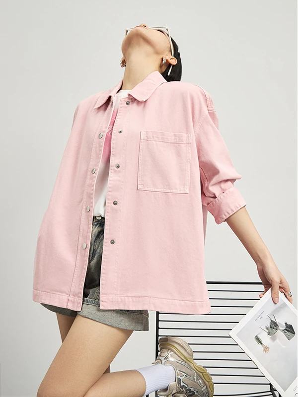 Розовая джинсовая куртка с длинными рукавами для женщин, уникальная, для ранней осени, повседневная, для носки в одиночку, удобная, свободного кроя, из смесового полиэстера
Розовая джинсовая куртка с длинными рукавами для женщин, уникальная, для ранней осени, повседневная, для носки в одиночку, удобная, свободного кроя, из смесового полиэстера