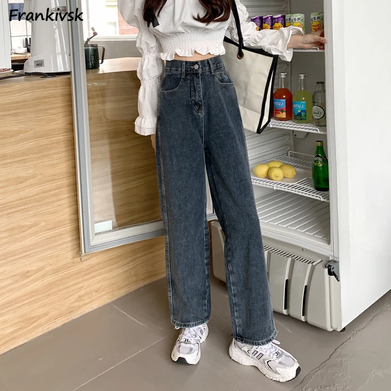 Wide Leg Jeans Women Spring Loose Ankle Length Daily Korean Style Retro Denim High Waist All-match Fashion Casual Simple Elegant
Wide Leg Jeans Women Spring Loose Ankle Length Daily Korean Style Retro Denim High Waist All-match Fashion Casual Simple Elegant