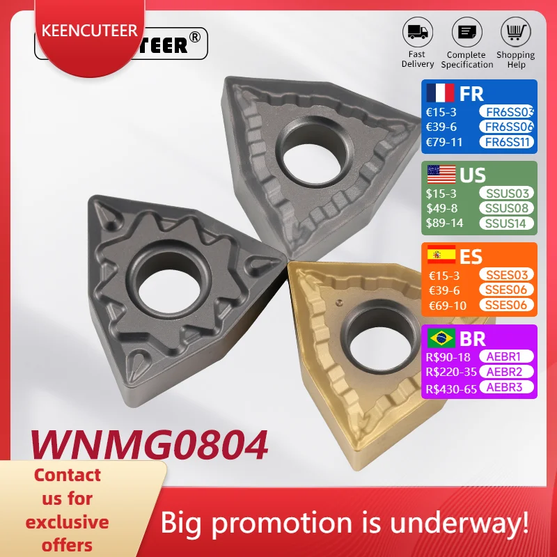 WNMG WNMG080404 WNMG080408 KT60 KT6020 Carbide Insert for Cermet MWENN External Turning Tool Blade Lathe Parts CNC Cutter
WNMG WNMG080404 WNMG080408 KT60 KT6020 Carbide Insert for Cermet MWENN External Turning Tool Blade Lathe Parts CNC Cutter