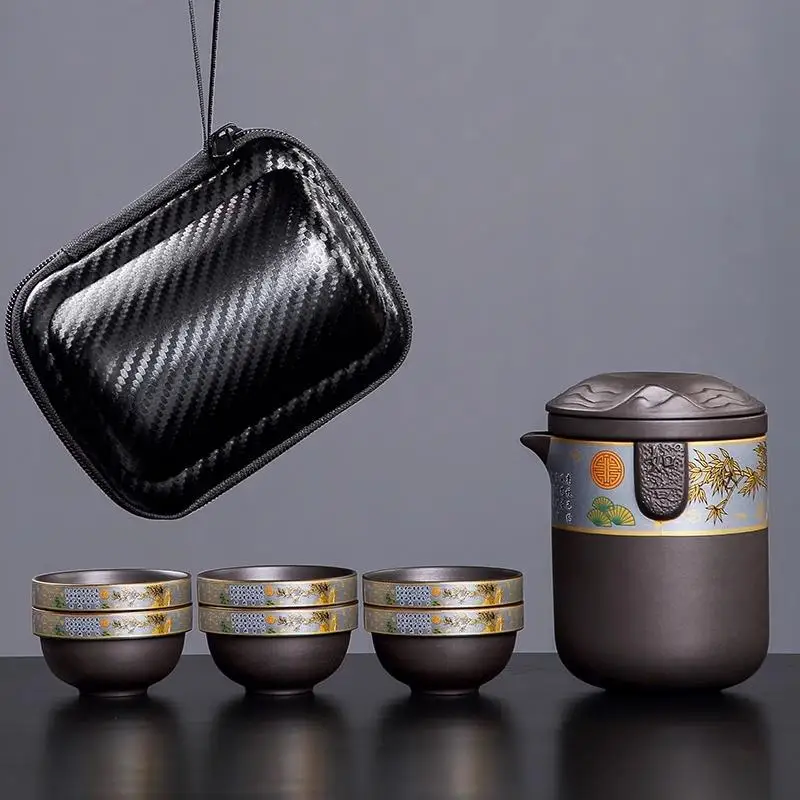 Premium Travel Tea Set Purple Clay Outdoor Camping Gongfu Tea Brewing Personal Use Fast Guest Cup Ceramic Tea Cup Set
Premium Travel Tea Set Purple Clay Outdoor Camping Gongfu Tea Brewing Personal Use Fast Guest Cup Ceramic Tea Cup Set