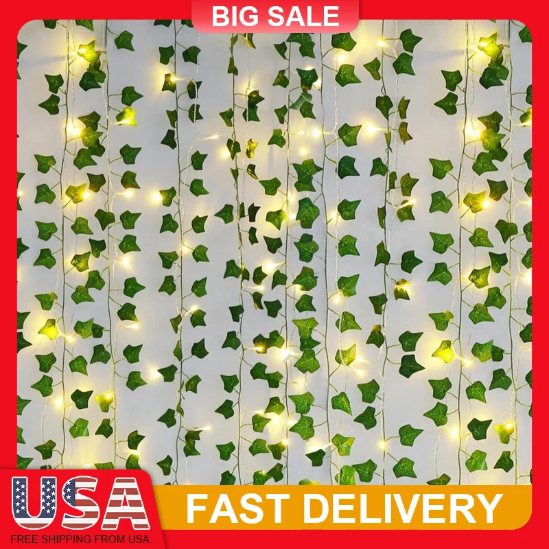 12 Pack 7ft Artificial Ivy Garland with 80 LED String Lights Battery Powered Silk Leaves for Indoor Outdoor Wedding Party Decor
12 Pack 7ft Artificial Ivy Garland with 80 LED String Lights Battery Powered Silk Leaves for Indoor Outdoor Wedding Party Decor