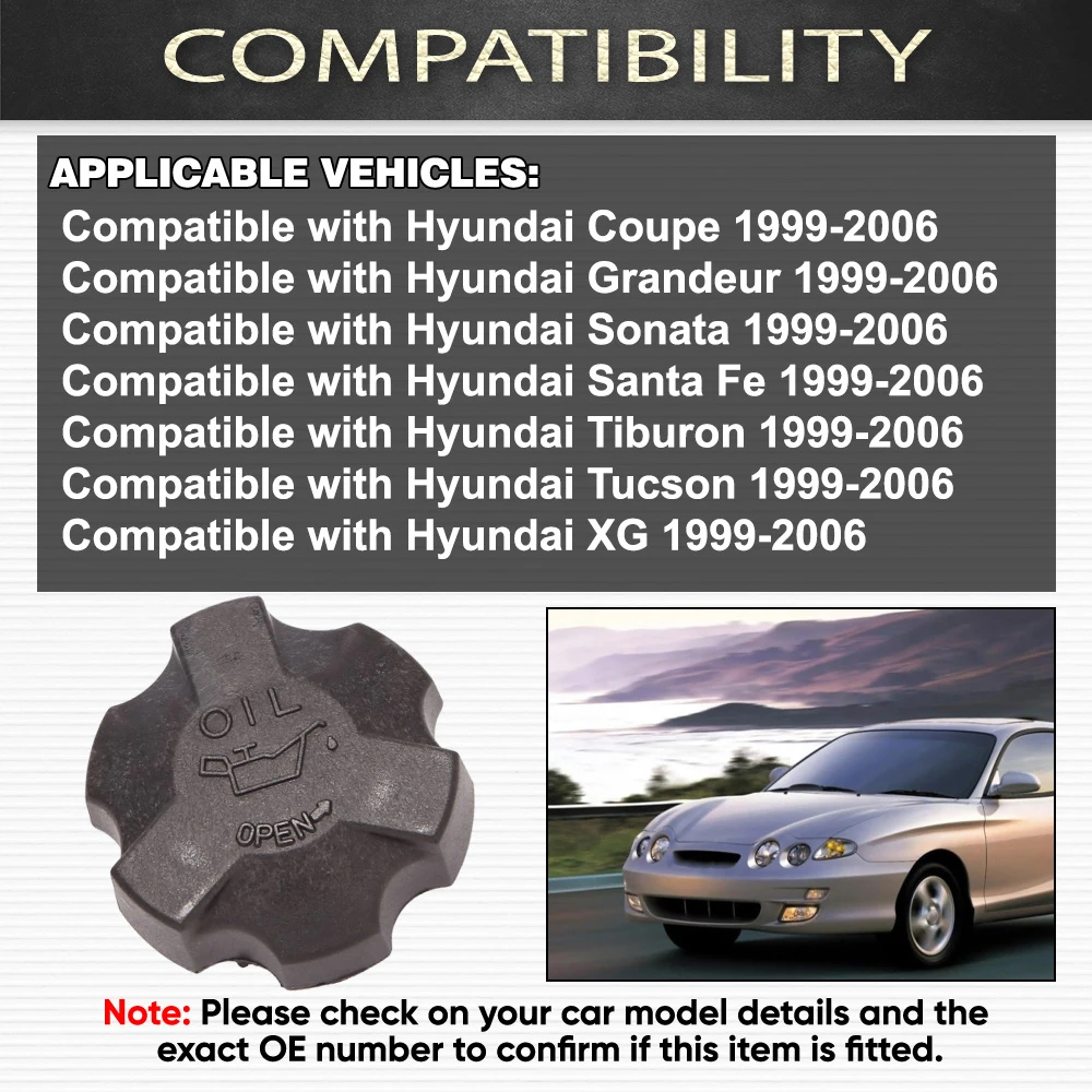 Крышка заливной горловины моторного масла для HYUNDAI COUPE GRANDEUR SONATA SANTA FE TIBURON TUCSON XG 1999 2000 2001 2002 2003-2006 26510-37400
Крышка заливной горловины моторного масла для HYUNDAI COUPE GRANDEUR SONATA SANTA FE TIBURON TUCSON XG 1999 2000 2001 2002 2003-2006 26510-37400