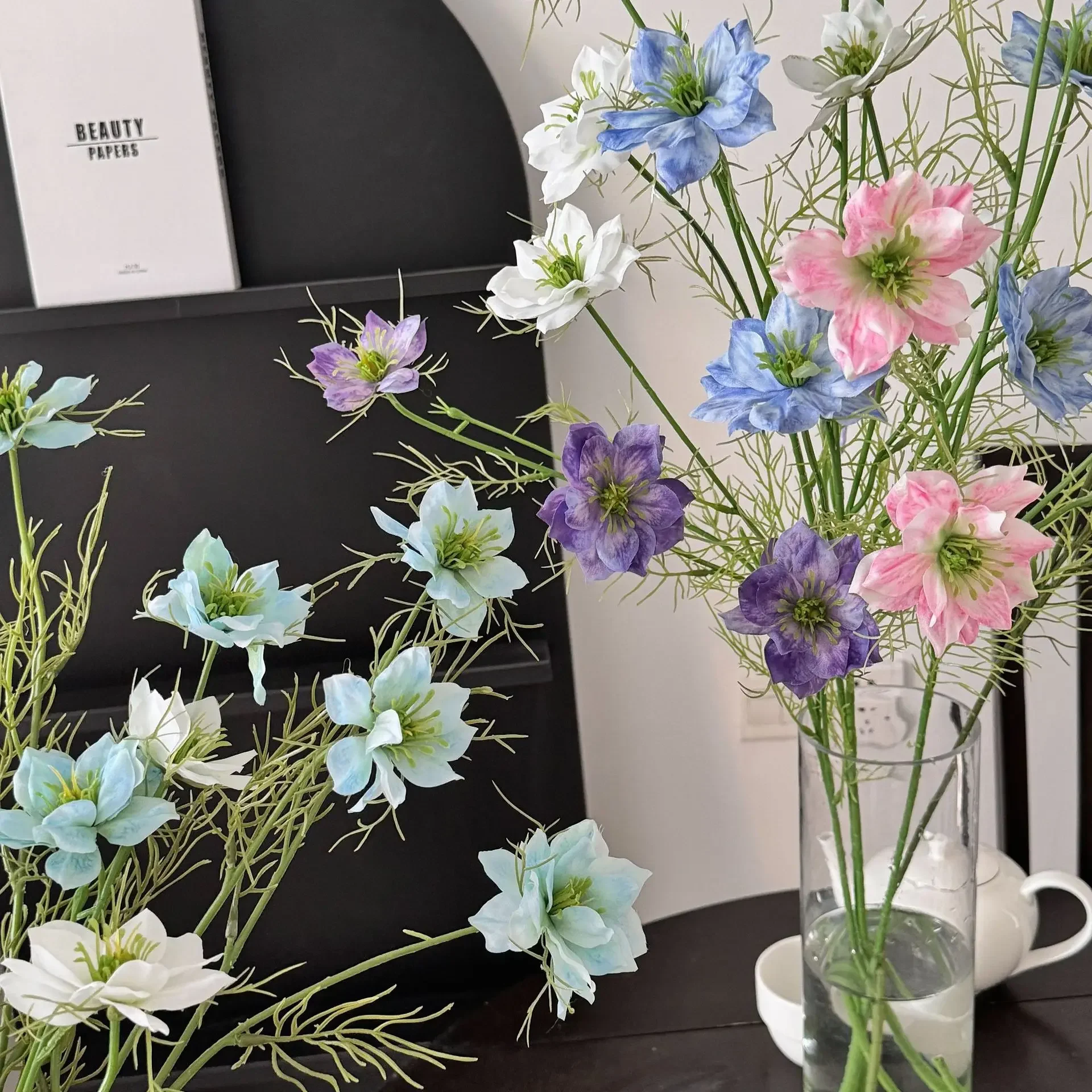 30 Inch Artificial Nigella Flowers Oil Painting Style Faux Floral Arrangement for Home Décor Window Display Photography Prop
30 Inch Artificial Nigella Flowers Oil Painting Style Faux Floral Arrangement for Home Décor Window Display Photography Prop