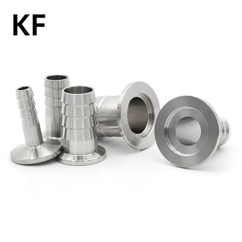 Sanitary Stainless Steel 304KF10 KF16 KF25 KF40 KF50 Vacuum Hose Barb OD6 8 13 16 20 25 38mm Flange Adapter Pipe Fitting Clamp