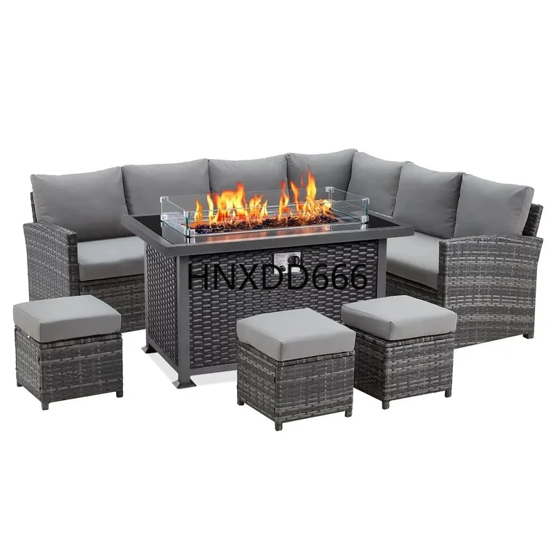 Outdoor Modern Garden Furniture Set with Wicker Rattan Fire Pit Table
Outdoor Modern Garden Furniture Set with Wicker Rattan Fire Pit Table