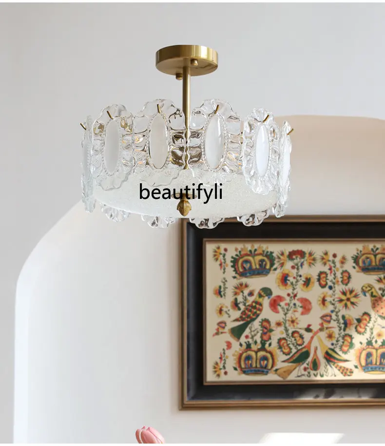 French Entry Lux Handmade Glass Ceiling Lamp American Bedroom Dining Room Lamp in the Living Room
French Entry Lux Handmade Glass Ceiling Lamp American Bedroom Dining Room Lamp in the Living Room