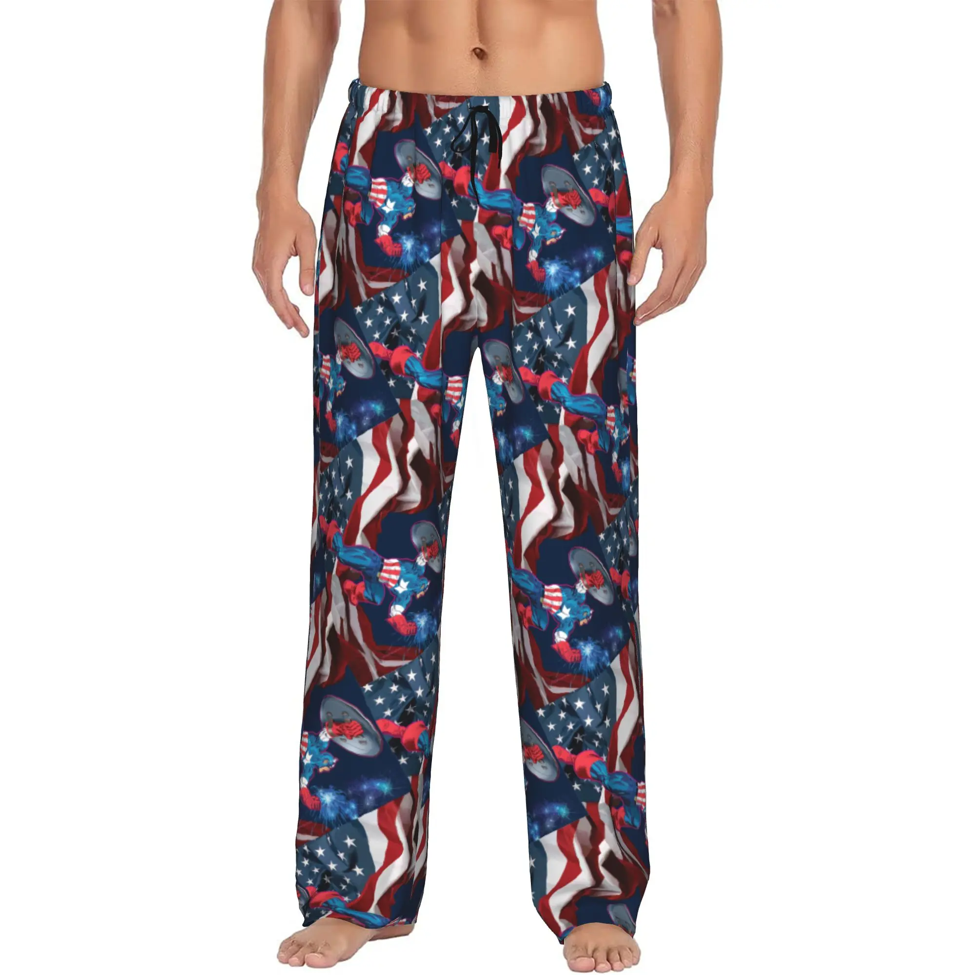 Custom Captain Anime America Pajama Pants Sleepwear for Men Elastic Waistband Sleep Lounge Bottoms with Pockets
Custom Captain Anime America Pajama Pants Sleepwear for Men Elastic Waistband Sleep Lounge Bottoms with Pockets