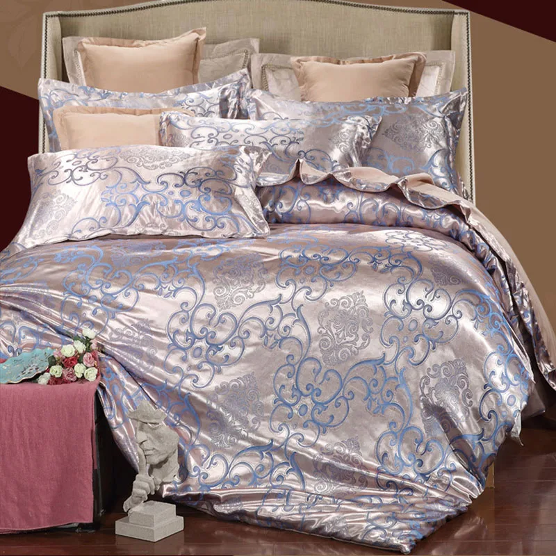 High End Satin Jacquard Summer Bedding Set European Solid Color Silky Skin-Friendly Bedsheet Kit 200X230Cm Double Bed Duvet Set
High End Satin Jacquard Summer Bedding Set European Solid Color Silky Skin-Friendly Bedsheet Kit 200X230Cm Double Bed Duvet Set