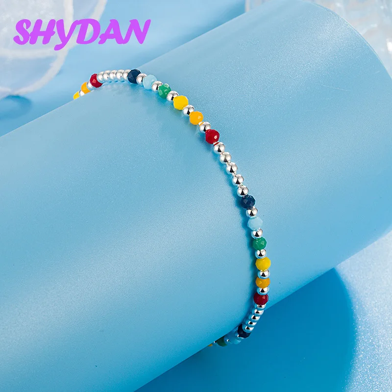 SHYDAN 925 Sterling Silver Rainbow Beads Anklet For Women Handmade Fashion Design Jewelry
SHYDAN 925 Sterling Silver Rainbow Beads Anklet For Women Handmade Fashion Design Jewelry