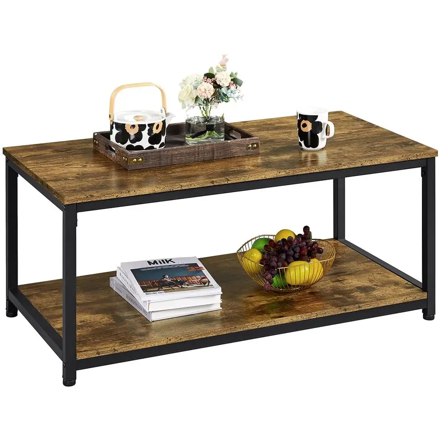 2Tier Coffee Table, Industrial Wood Coffee Table with Storage Shelf for Living Room, Rectangle Side End Table with Metal Frame,
2Tier Coffee Table, Industrial Wood Coffee Table with Storage Shelf for Living Room, Rectangle Side End Table with Metal Frame,