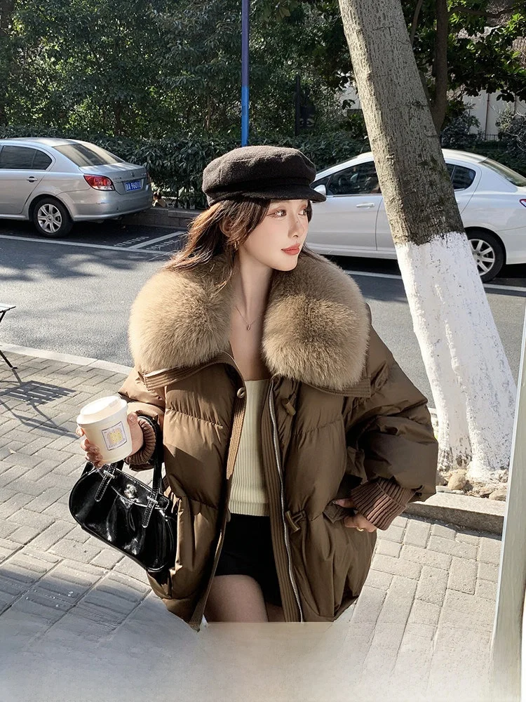 Anna Home Ning Fur Jaet Women's ort White Goose down Fur Collar Warmth Winter Outerwear Korean Sle Commute Wind
Anna Home Ning Fur Jaet Women's ort White Goose down Fur Collar Warmth Winter Outerwear Korean Sle Commute Wind
