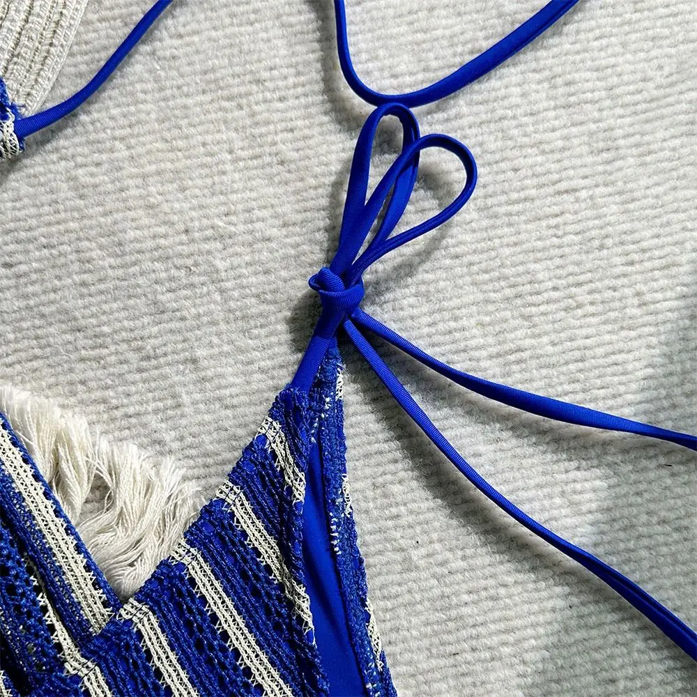 Fashion Vintage Women Swimsuit knitted Tie Details Beach Bikini Small Busts Fit Striped Swimwear Hot Springs
Fashion Vintage Women Swimsuit knitted Tie Details Beach Bikini Small Busts Fit Striped Swimwear Hot Springs