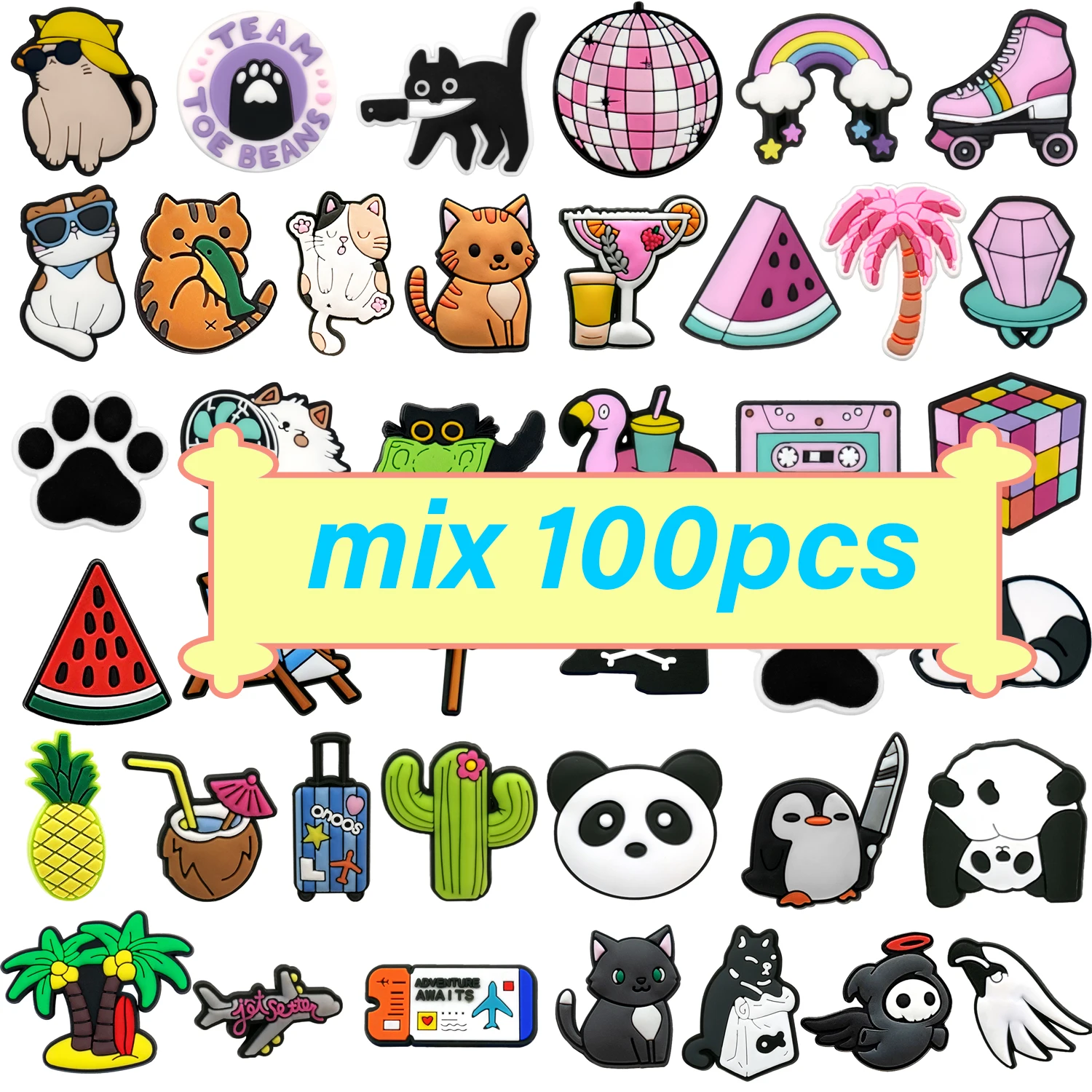 10/100pcs Cute Cat Panda Penguin Shoe Accessories Decoration for Women Kids Pink Flower Cosmetics Shoe Charms Fits All Clogs
10/100pcs Cute Cat Panda Penguin Shoe Accessories Decoration for Women Kids Pink Flower Cosmetics Shoe Charms Fits All Clogs