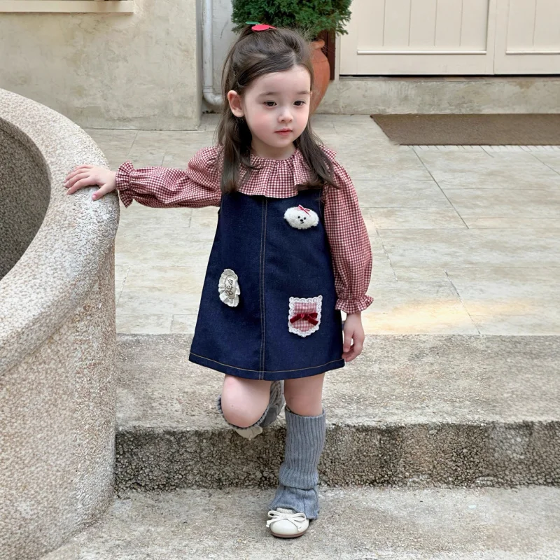 In Stock Girls' Outfit Set2025Autumn Infant Baby Girl Cartoon Strap Dress Plaid Doll Shirt
In Stock Girls' Outfit Set2025Autumn Infant Baby Girl Cartoon Strap Dress Plaid Doll Shirt