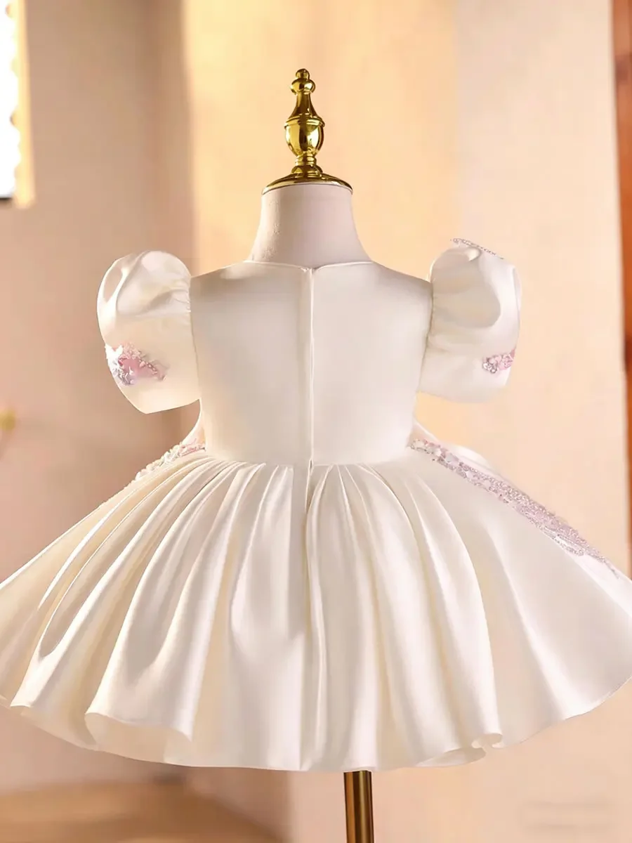 Custom JDY High End Handmade Puff Sleeve Beaded Floral Bow Flower Girl Dress Wedding Party Birthday Pageant Gown Princess Frock
Custom JDY High End Handmade Puff Sleeve Beaded Floral Bow Flower Girl Dress Wedding Party Birthday Pageant Gown Princess Frock