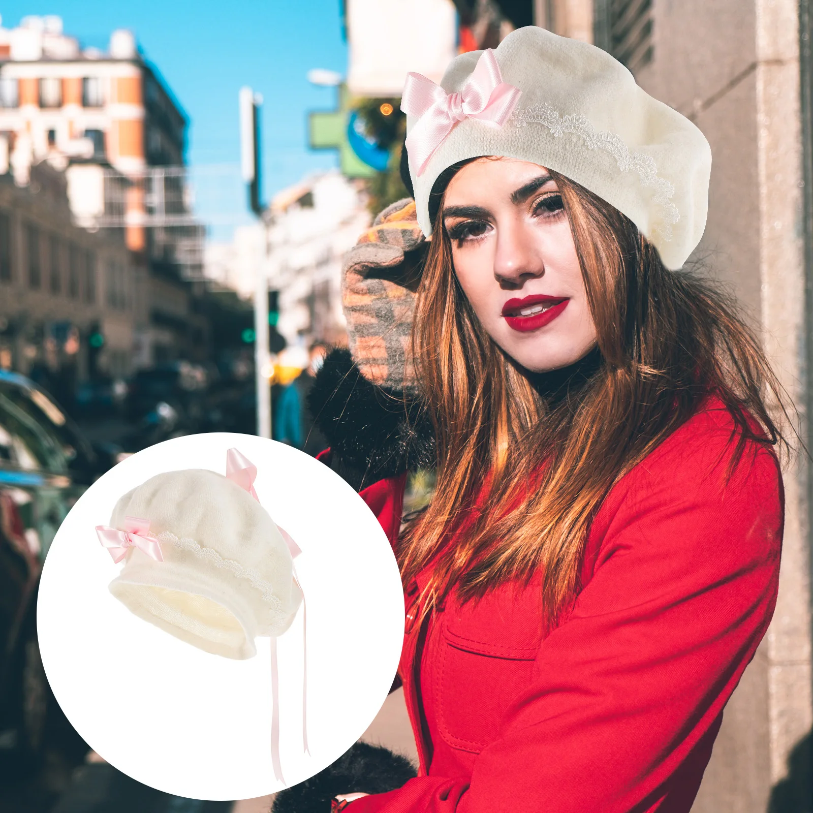 Sweet Bow Beret Hat for Women Girls Beige White Wool Practical Winter Party Daily Life Shopping Matching Clothes
Sweet Bow Beret Hat for Women Girls Beige White Wool Practical Winter Party Daily Life Shopping Matching Clothes