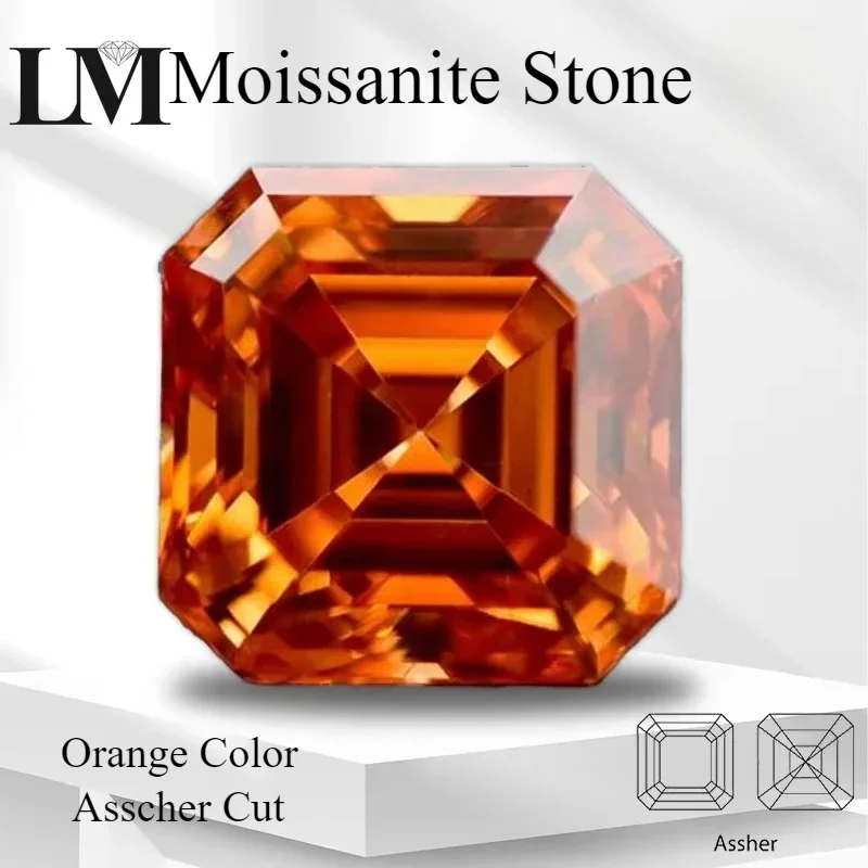 Moissanite Stone Orange Color Asscher Cut for Pass Diamond Tester Czochralski Method Gemstone Materials with Certificate
Moissanite Stone Orange Color Asscher Cut for Pass Diamond Tester Czochralski Method Gemstone Materials with Certificate