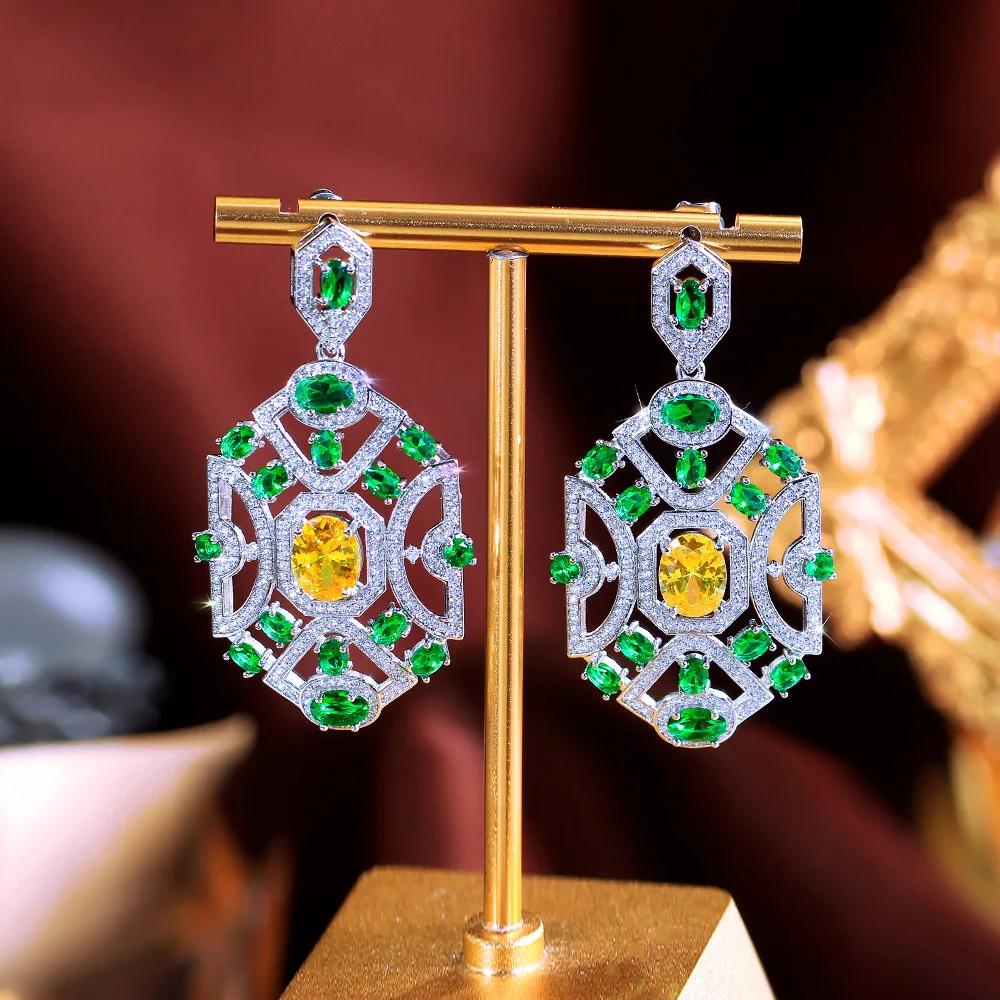 Vintage Yellow Green Cubic Zircon Ethnic Chunky Long Drop Earrings for Women Banquet Party Jewelry Festive Gift
Vintage Yellow Green Cubic Zircon Ethnic Chunky Long Drop Earrings for Women Banquet Party Jewelry Festive Gift