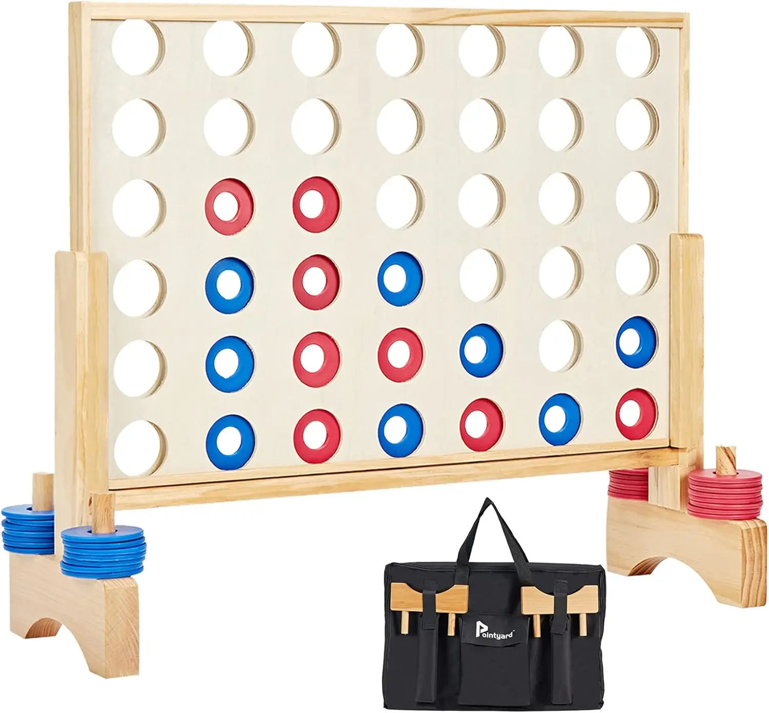 Giant Wooden 4 in A Row Game 2.8Ft Indoor Outdoor Jumbo Board for Teens Adults 42 Chips Bag
Giant Wooden 4 in A Row Game 2.8Ft Indoor Outdoor Jumbo Board for Teens Adults 42 Chips Bag