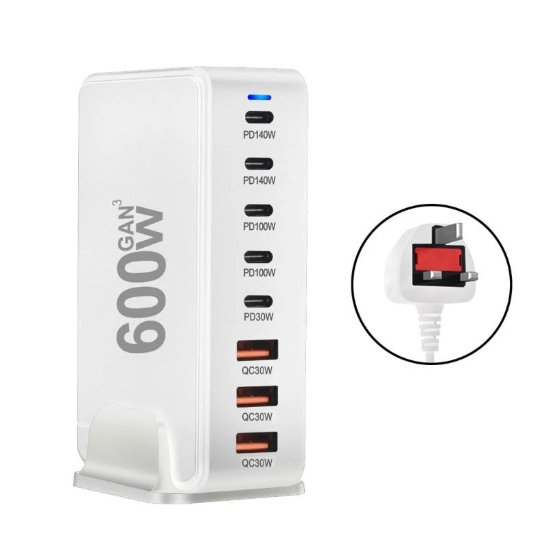 090F 8 Port USB C USB A 600W Desktop GaNs Chargers PD Charging Station for Phone Tablets 8 Port Quick Chargers
090F 8 Port USB C USB A 600W Desktop GaNs Chargers PD Charging Station for Phone Tablets 8 Port Quick Chargers