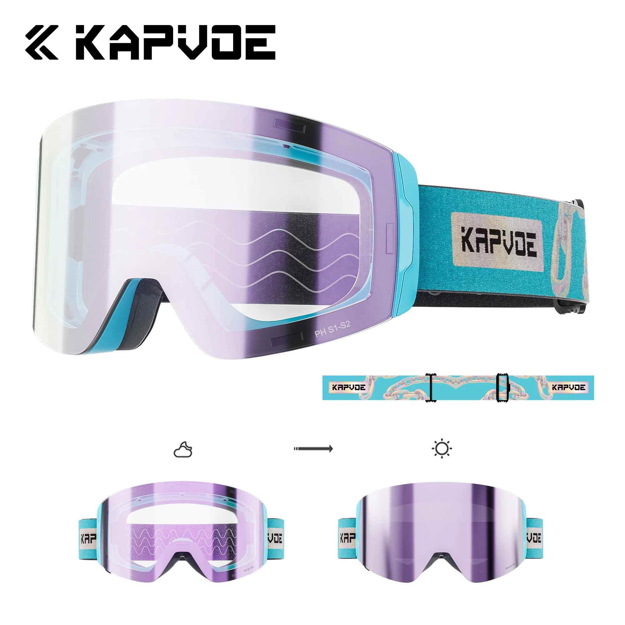 Kapvoe Snow Goggles Anti-Fog Photochromic Ski Glasses Snowboard Mask for Men Women UV400 Protection Glasses Snowmobile Winter
Kapvoe Snow Goggles Anti-Fog Photochromic Ski Glasses Snowboard Mask for Men Women UV400 Protection Glasses Snowmobile Winter