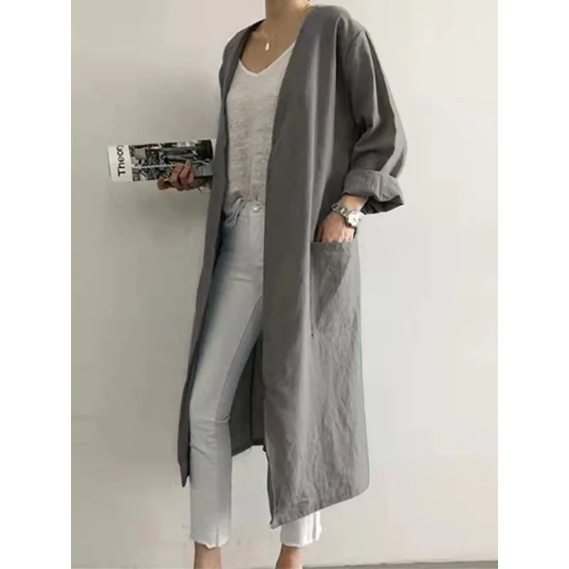 Женское длинное французское пальто больших размеров S-5XL, тонкое, свободное, хлопковое, осеннее, модное, без бренда, 2024
Женское длинное французское пальто больших размеров S-5XL, тонкое, свободное, хлопковое, осеннее, модное, без бренда, 2024