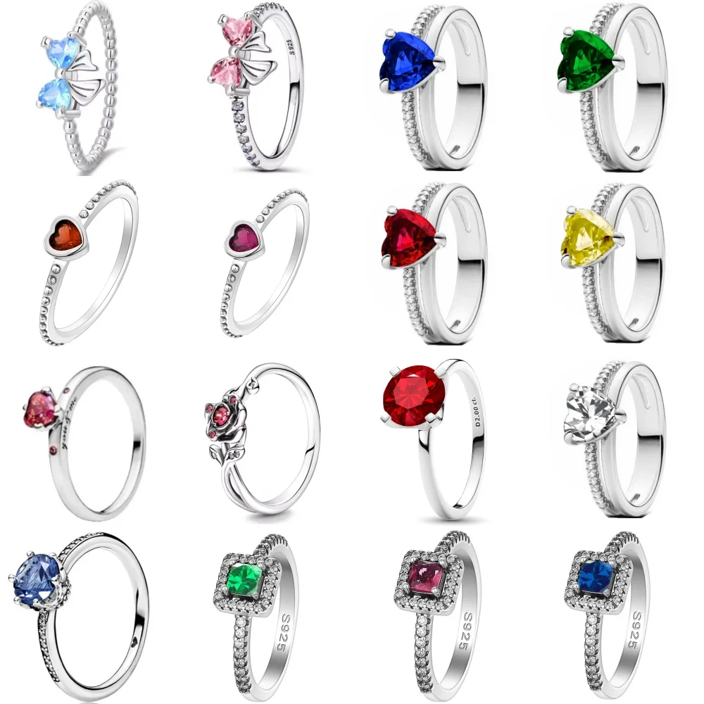 European New 925 Silver, Heart-Shaped, Square, Bow Ring Suitable for Exquisite High-Quality Jewelry for Women at Wedding Parties
European New 925 Silver, Heart-Shaped, Square, Bow Ring Suitable for Exquisite High-Quality Jewelry for Women at Wedding Parties