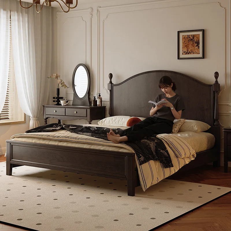 Bed master bedroom French solid wood retro medieval high-end atmosphere light luxury American
Bed master bedroom French solid wood retro medieval high-end atmosphere light luxury American