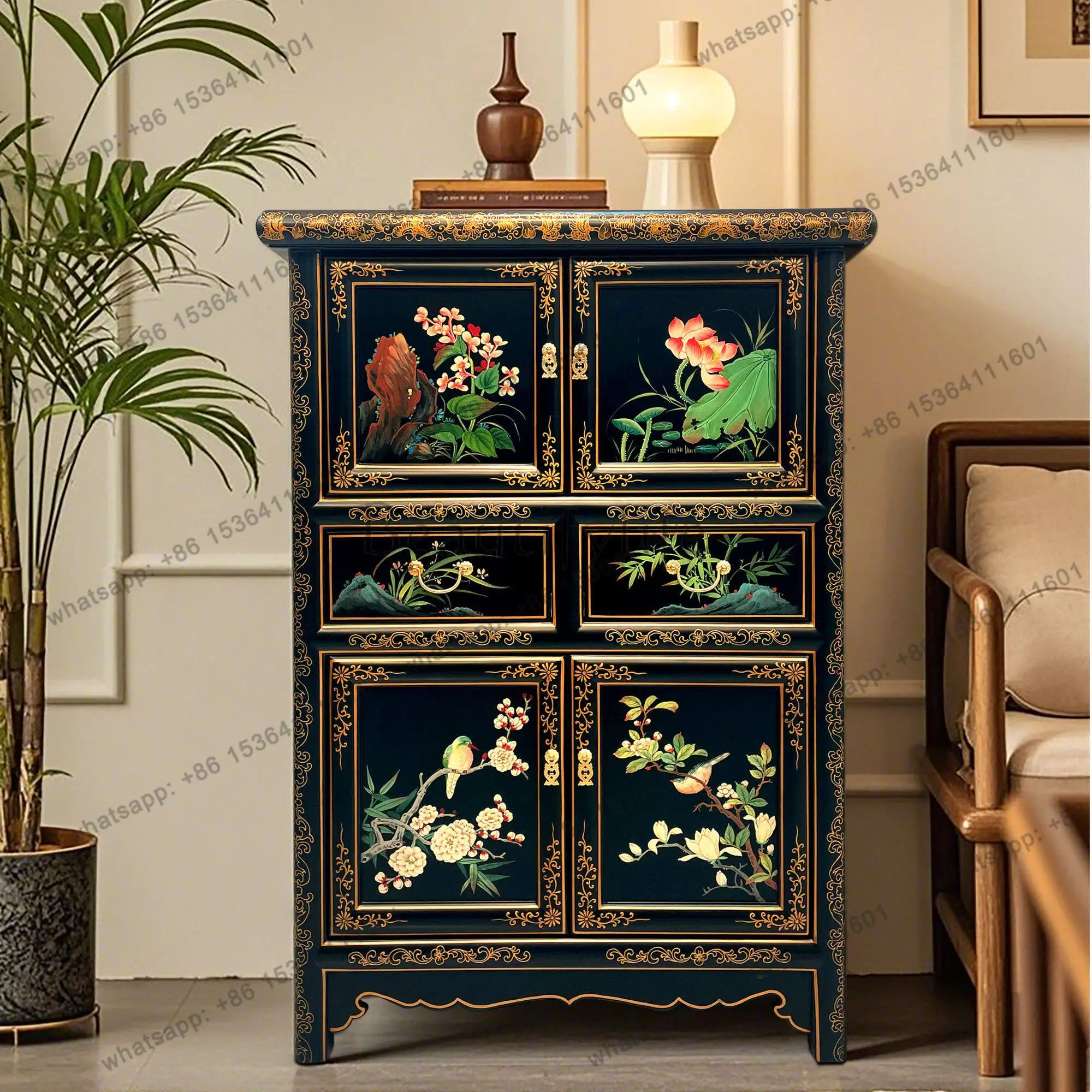 TS48 Chinese classical hand-painted living room partition entrance cabinet 94 * 44 * 135cm
TS48 Chinese classical hand-painted living room partition entrance cabinet 94 * 44 * 135cm