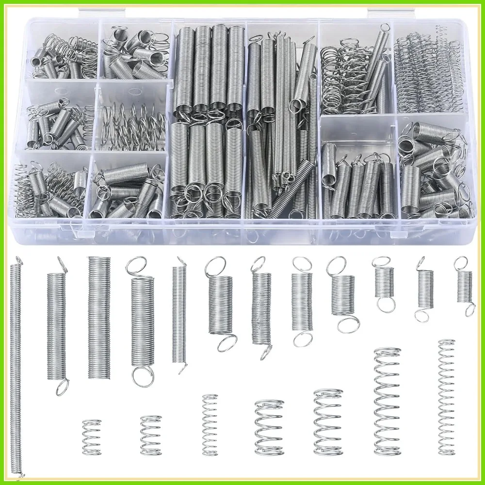 210 Pcs Spring Assortment Kit, Compression and Extension Springs, Zinc Plated Steel Wire for Home Repairs
210 Pcs Spring Assortment Kit, Compression and Extension Springs, Zinc Plated Steel Wire for Home Repairs