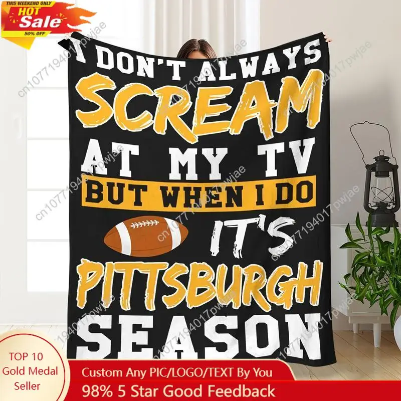 Pittsburgh Team Themed Flannel Blanket Multicolor Polyester Fiber All-season comfort level Machine washable Custom blankets
Pittsburgh Team Themed Flannel Blanket Multicolor Polyester Fiber All-season comfort level Machine washable Custom blankets