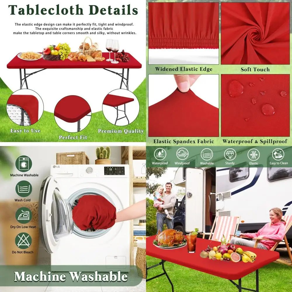 Red Picnic Table Cover, Waterproof, Stretchable, Washable, 30 x 72 for Indoor and Outdoor Use
Red Picnic Table Cover, Waterproof, Stretchable, Washable, 30 x 72 for Indoor and Outdoor Use