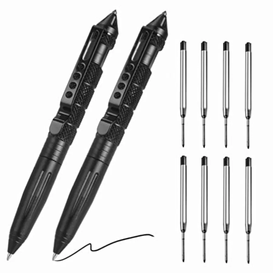 2 Pack Military Tactical Pens with 8 Black Refills, Emergency Self Defense and Glass Breaker Pen, Multi-Functional Survival Tac
2 Pack Military Tactical Pens with 8 Black Refills, Emergency Self Defense and Glass Breaker Pen, Multi-Functional Survival Tac